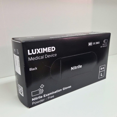 Rękawice Medyczne Nitrylowe LUXIMED [Czarne] – Rozmiar L (100 szt.)
