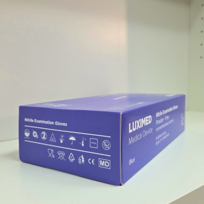 Rękawice Medyczne Nitrylowe LUXIMED [Niebieskie] – Rozmiar L (100 szt.)