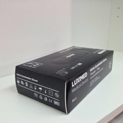 Rękawice Medyczne Nitrylowe LUXIMED [Czarne] – Rozmiar L (100 szt.)