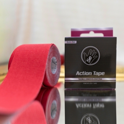 Czerwona taśma syntetyczna Action - mocny tejp na rower, kolarstwo i ekstremalne warunki pogodowe